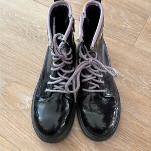 Dr. Martens Kids Combat Boots with Purple Detail Size 4